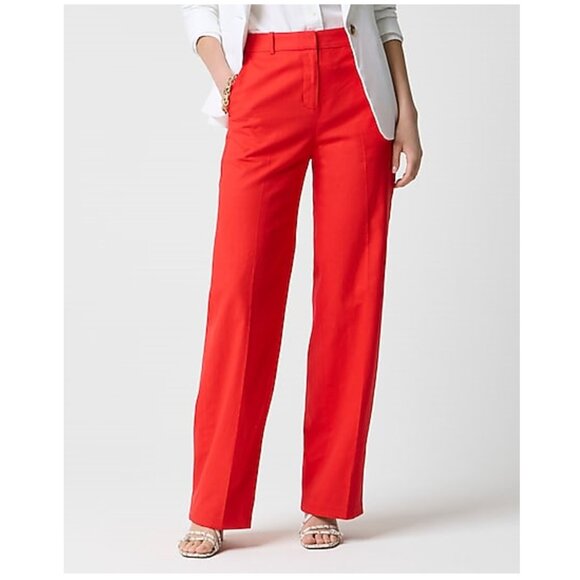 J. Crew Linen Blend Remy High Rise Wide Leg Pants Red Size 10/M - Picture 1 of 9